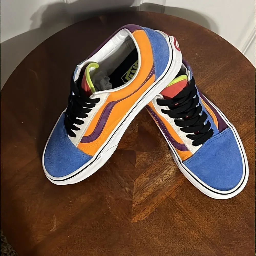 🔥🔥 Multi-colored VANS OLD SKOOL Sneakers - EXCELLENT - Women Sz 6 / Men Sz 4.5